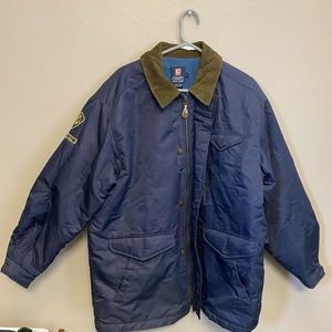 Vintage Chaps Ralph Lauren Jacket with Collar Large L Fleece Insulated